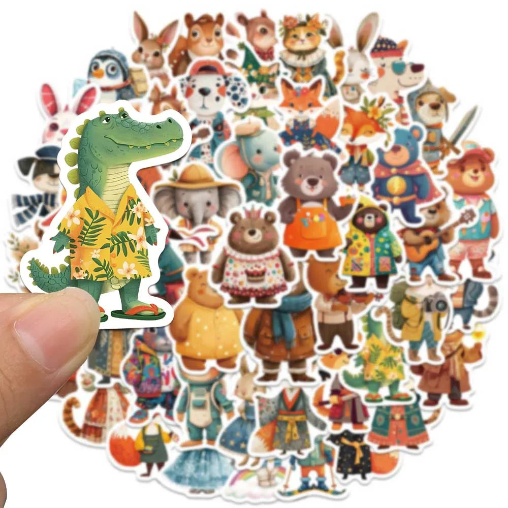 50/100pcs Cute Cartoon Fairy Tale Animals Stickers Decals For Laptop Water Bottle Luggage Notebook Vinyl Waterproof Graffiti (ONLINE ORDER ONLY)