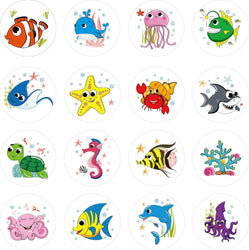 100-500pcs Ocean Kids Birthday Stickers Under The Sea Animal Reward Sticker DIY Gift Decoration Label Stationery (ONLINE ORDER ONLY)