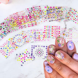 30pcs 3D Flowers Design Nail Art Stickers Colorful Floral Bow Tie Heart Butterfly Design Nail Decals Spring Summer Nail Supplies (Online Order Only)