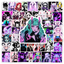 Dark Fantasy Gothic Demon Girl Stickers Wings Gift Toys Decal for Laptop Scrapbook Decorative Phone Bottles Luggage Waterproof (ONLINE ORDER ONLY)