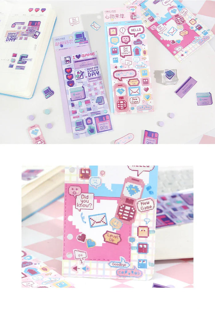 1pc Cute Pixel Candy Series Decorative Stickers Planner Journal Collage DIY idol card Material Sticker Kawaii Korean Stationery (ONLINE ORDER ONLY)
