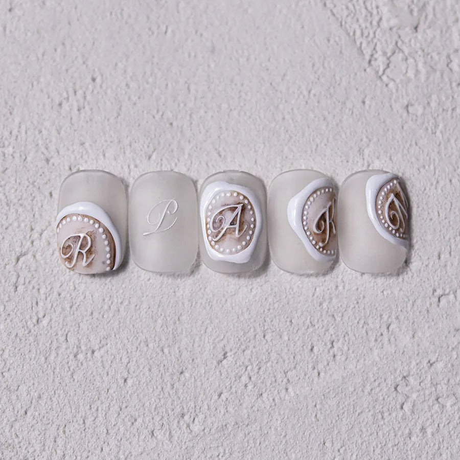 Romantic White Black Capital English Letters Chic Gold Punk Colorful Stamp Word 3D Self Adhesive Nail Art Sticker Manicure Decal (ONLINE ORDER ONLY)