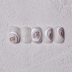 Romantic White Black Capital English Letters Chic Gold Punk Colorful Stamp Word 3D Self Adhesive Nail Art Sticker Manicure Decal (ONLINE ORDER ONLY)