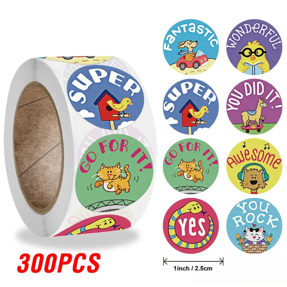 100-500pcs Kids Reward Stickers Puppy Dog Cat Encouragement Labels for Teachers Cute Animals Sticker Stationery Pegatinas (ONLINE ORDER ONLY)