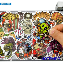 50Pieces Funny Zombie Devil Decal Demon Skeleton Horror Stickers for Luggage Bike Skateboard Motorcycle Car Phone Laptop Sticker (ONLINE ORDER ONLY)