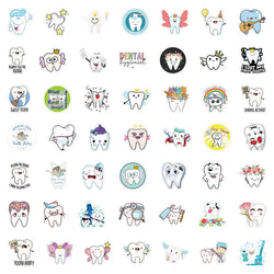 10/30/50pcs Cute Funny Cartoon Protect Teeth Graffiti Stickers Kawaii Laptop Phone Suitcase Decoration Stationery Sticker Toys (ONLINE ORDER ONLY)