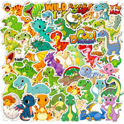 Cartoon Dinosaur Stickers for DIY Scrapbook, Suitcase, Water Bottle, Phone, Laptop, Guitar, Car - 10/25/50pcs (Online Order Only)