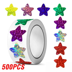 100-500pcs Colorful Star Stickers for Kids Reward School Classroom Adhesive Holographic Stickers for Teachers Parents DIY Craft (ONLINE ORDER ONLY)