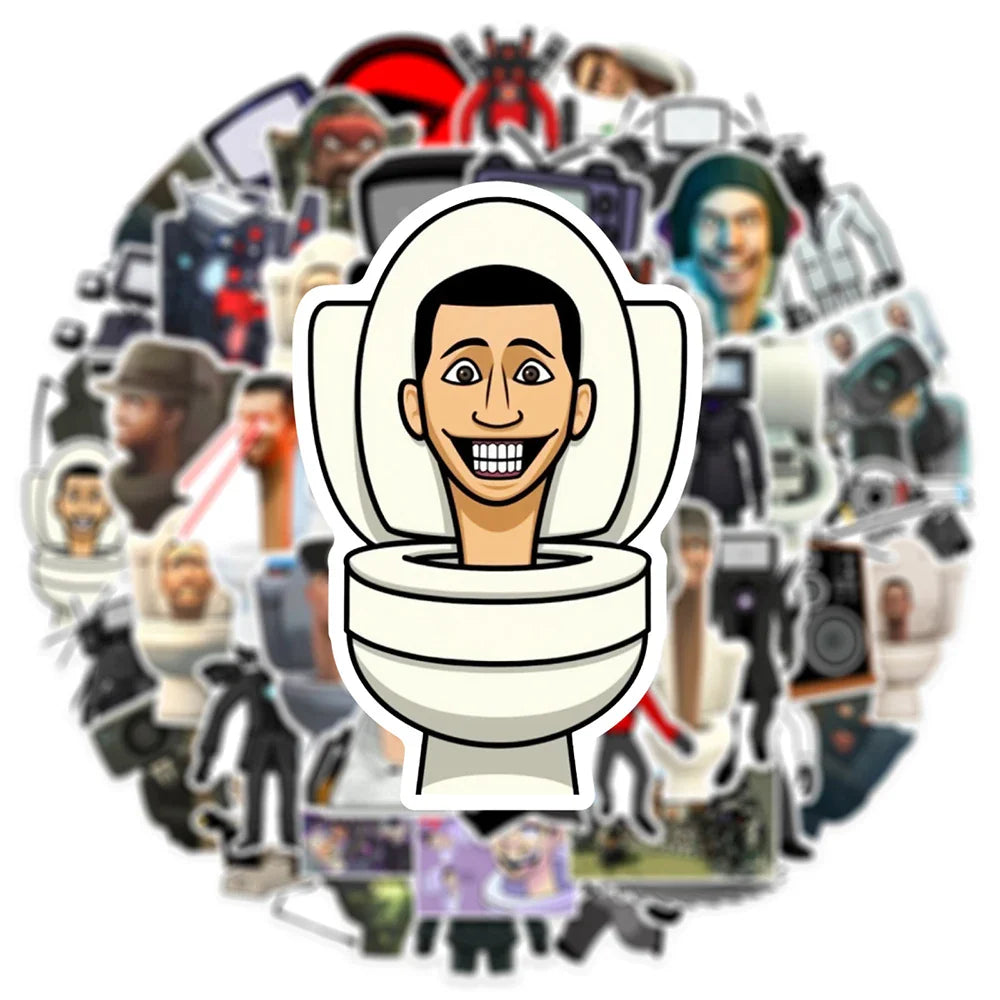 10/30/50PCS Skibidi Toilet Game Cartoon Stickers Graffiti Decals DIY Decoration Laptop Skateboard Notebook Car Kids Sticker Toys (ONLINE ORDER ONLY)