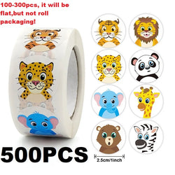 100-500PCS New Kids Stickers Korean Stationery Rolling Cartoon Animal Stickers Roll Small Packaging Stickers Photocard Decor (ONLINE ORDER ONLY)