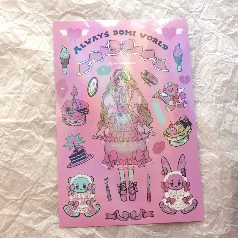 Korean ins Sweet Cool Girl Sticker Diary Scrapbooking DIY Album Decoration Sticker Aesthetic Stationery Art Supplies Personalizd (ONLINE ORDER ONLY)