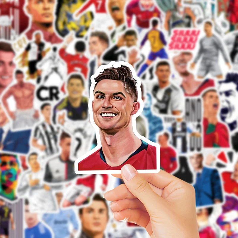NEW 50PCS Cristiano Ronaldo Personality Originality Stickers Football SuperStar Cartoon Image Bag/Water Cup DIY Graffiti Sticker (ONLINE ORDER ONLY)