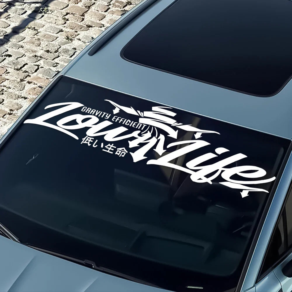 JDM Car Sticker Low Life Dropped Slammed Lowered Stance Slow Windshield Banner External Accessories Waterproof Vinyl Decals (ONLINE ORDER ONLY)