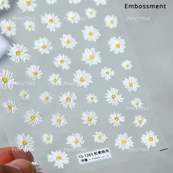 Cute Bee Honey Jar Daisy Flowers Gather Honey Pot Love Heart Green Leaves Reliefs Self Adhesive Nail Art Stickers Manicure Decal (ONLINE ORDER ONLY)