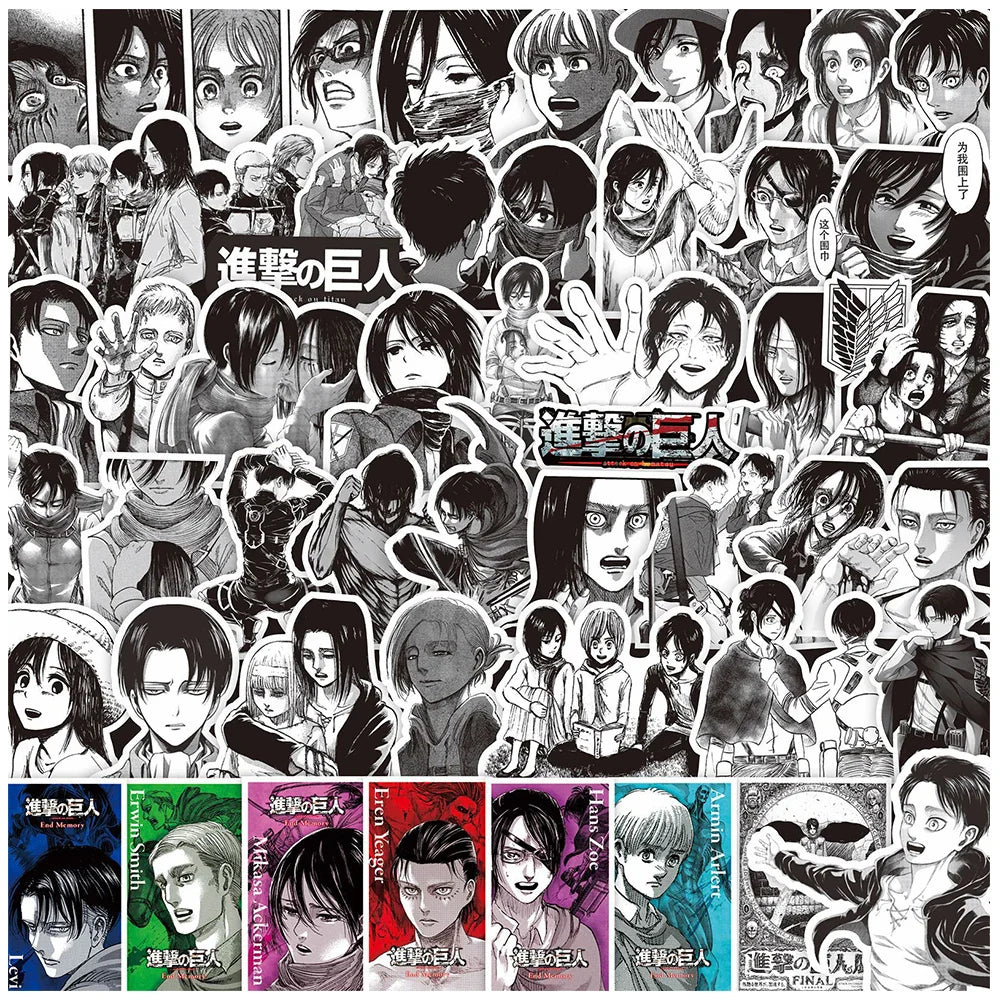 Attack On Titan Stickers Eren Jaeger Decals Waterproof 10/30/75pcs (Online Order Only)