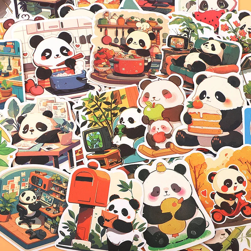 Panda Stickers 10/30/55PCS Cute Animal Decals PVC Waterproof for Laptop Cup Diary Scrapbook Kids Gifts (ONLINE ORDER ONLY)