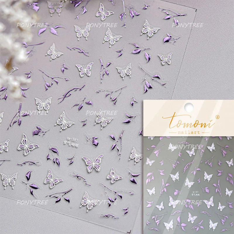 Bowknot Ribbon Butterfly Jelly Shiny Sparkling Delicate Charming Bow Tie 5D Nail Art Decorations Stickers DIY Manicure Decals (ONLINE ORDER ONLY)