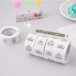 100-500pcs Cute Happy birthday Stickers for Gift Wrapping Decoration Envelope Sealing Label Kids toys Stationery Stickers 1inch (ONLINE ORDER ONLY)
