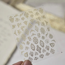 Baroque Figure Flower Totem Geometric Star Love Heart Hot Stamping Embossed Relief Self Adhesive Nail Art Sticker Manicure Decal (ONLINE ORDER ONLY)