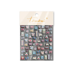 Graffiti Rabbit Dog Bunny Milk Strawberry Jewel Candy Knife Envelope Soft Relief Adhesive Nail Art Stickers Cute Manicure Decals (Online Order Only)