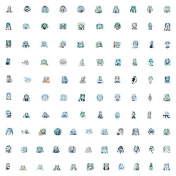 10/30/50/100PCS Kawaii Hatsune Miku Stickers Blue Cartoon Sticker Fridge Luggage Laptop Phone Guitar Skateboard Graffiti Decals (ONLINE ORDER ONLY)