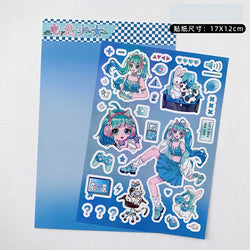 Korean ins Cute Pretty Girls Sticker Diary Scrapbooking DIY Album Decoration Sticker Aesthetic Personalized Kawaii Stationery (Online Order Only)