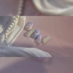 Blue Purple Tulip Flower Butterfly Garden Blossom Floral Charming Delicate 5D Relief Adhesive Nail Art Stickers Manicure Decals (ONLINE ORDER ONLY)