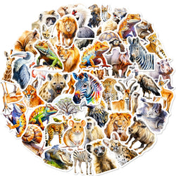 African Animal Stickers: Lion, Leopard, Crocodile Decals for Laptop, Guitar, Bike, Skateboard (10/30/50PCS) (Online Order Only)