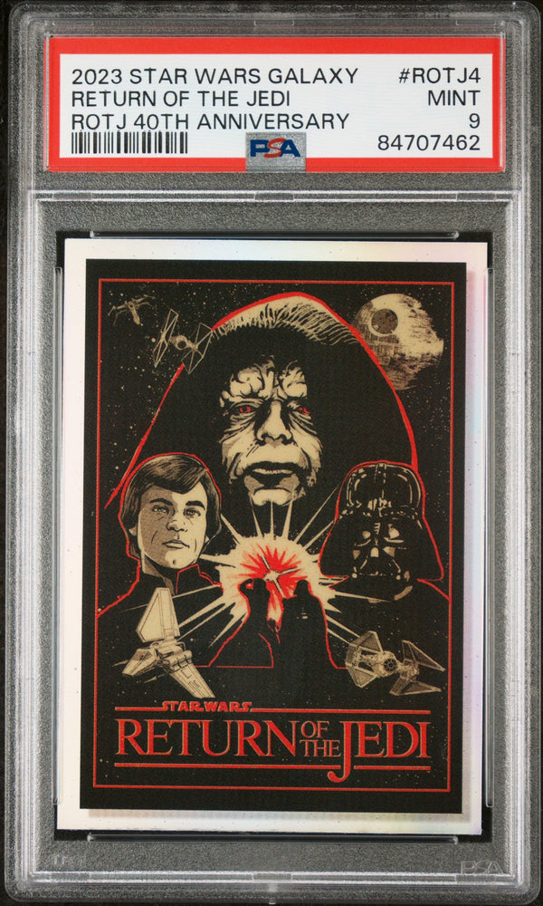 2023 TOPPS CHROME STAR WARS GALAXY RETURN OF THE JEDI 40TH ANNIVERSARY POSTER ART RETURN OF THE JEDI ROTJ 40TH ANNIVERSARY #ROTJ4 - PSA 9 (Online Order Only)
