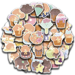 52PCS Ice Cream Stickers Girl Suitable for Drink Bottle Photo Luggage Laptop Car Trendy Decals Graffiti Sticker Ins Style (ONLINE ORDER ONLY)