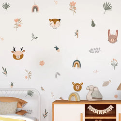 Boho Cartoon Flower Animal Nursery Wall Stickers Decor (Online Order Only)