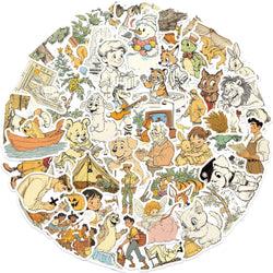 50pcs Fluffy Holiday and Funny Animals Stickers For Water Bottles Laptop Skateboard Computer Vinyl Waterproof Stickers (Online Order Only)