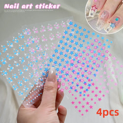 5/8Pcs 3D Hawaiian Flowers Nail Art Stickers Summer Decors with Tropical Leaves Slider Vibrant Pink & White Flowers for Parties* (ONLINE ORDER ONLY)