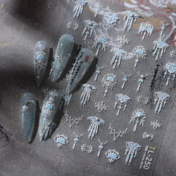 Yunjin Brocade Shawl Tassel Pendant Traditional Chinese Costumes and Ornaments Self Adhesive Nail Art Stickers Manicure Decals (ONLINE ORDER ONLY)