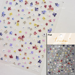 Gold Foil Dried Flowers Leaf Floral Print Daisy Rose Flower Peach Blossom Adhesive Nail Art Decoration Sticker Manicure Decals (ONLINE ORDER ONLY)