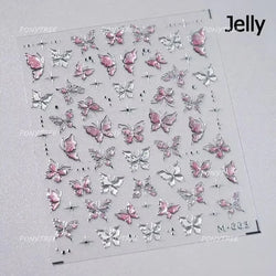 Dreamy Moon Stars Love Heart Butterfly Bowknot Lace Shiny Starburst Ribbon Delicate Adhesive Nail Art Stickers Manicure Decals (Online Order Only)