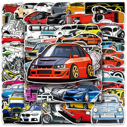 10/30/50/112pcs JDM Racing Car Stickers Waterproof Decals Laptop Skateboard Motorcycle Car Phone Luggage Cool Sticker Kids Toys (Online Order Only)