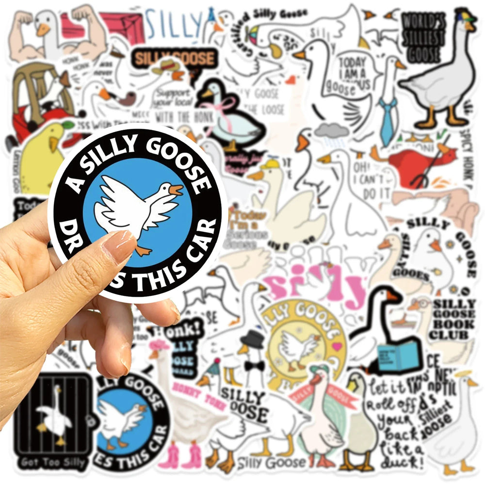 50PCS Cartoon Cute Silly Goose Sticker Decals Toys For Phone Laptop Luggage Skateboard Guitar DIY Graffiti Aesthetic Stickers (ONLINE ORDER ONLY)
