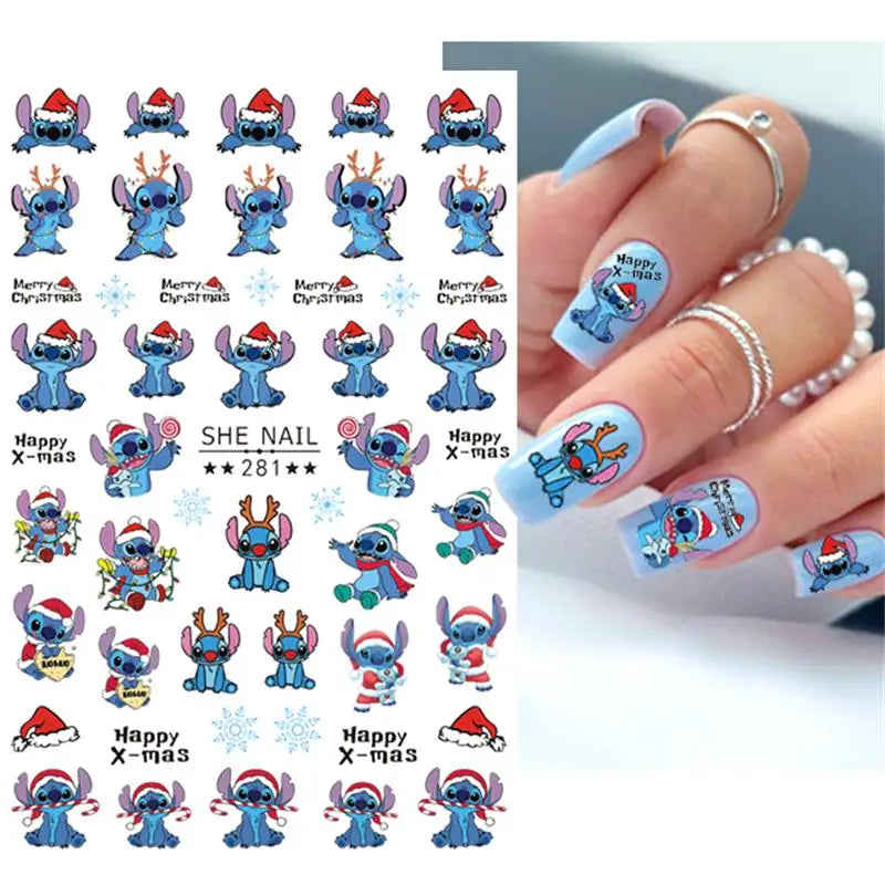 1PCS Disney Mickey Series Nail Stickers Cute 3D Minnie Nail Decorations Valentine's Day Christmas Self-Adhesive Nail Supplies *& (ONLINE ORDER ONLY)