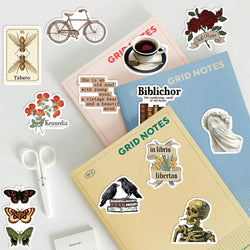 50PCS Cool Aesthetic Dark Academia Stickers Waterproof Cartoon Art Decals Phone Laptop Luggage Skateboard Sticker (ONLINE ORDER ONLY)