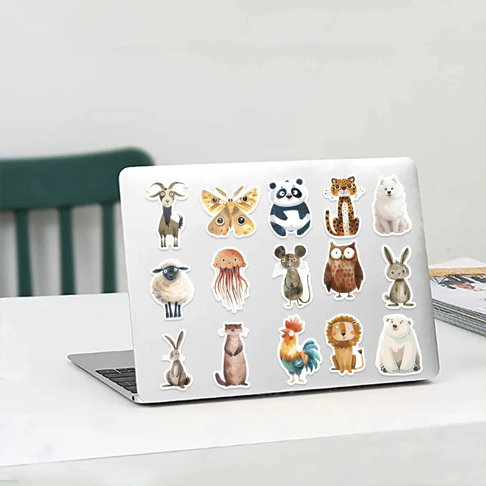 50Pcs Strange Watercolor Animals Stickers Cute Waterproof Decals For DIY Helmet Skateboard Laptop Motorcycle Cool Kids Gifts﻿ (ONLINE ORDER ONLY)