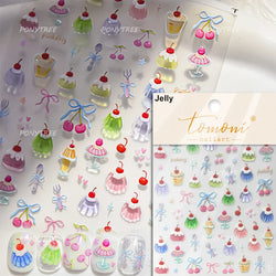 Lovely Pink Red Cherry Fruit Love Heart Star Lucky Letter Bowknot Romantic Adhesive Nail Art Stickers Rhinestone Manicure Decals (Online Order Only)