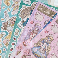 Sweet Cool Campus Girl Series Sticker Scrapbooking DIY Album Decoration Sticker Aesthetic Personalized Kawaii Stationery (ONLINE ORDER ONLY)