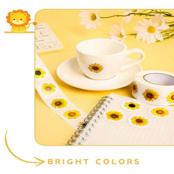 100-500PCS Sunflowers Stickers Packaging Stickers Roll Home Made Small Lables for Kids Pack Rolling Stickers Photocard Decor (ONLINE ORDER ONLY)