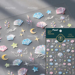 Lotus Flower Leaf Goldfish Ripple Wavelet Water Droplet Lotus Pond Brocaded Carp Self Adhesive Nail Art Stickers Manicure Decals (Online Order Only)