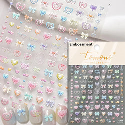 Lovely Heart Strawberry Cherry Bowknot Lace Lolita Crystal Rhinestone Line Rococo Chic Adhesive Nail Art Sticker Manicure Decals (ONLINE ORDER ONLY)