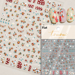 Embossed Shiny Vigor Sunflower Turnsole Vitality Butterfly Daisy Oil Painting Plant 5D Adhesive Nail Art Sticker Manicure Decals (ONLINE ORDER ONLY)