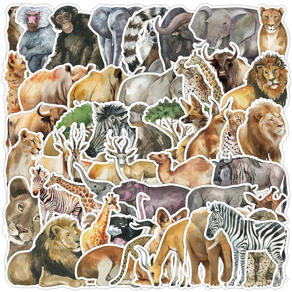 Funny Animal Cartoon Stickers - Waterproof for Skateboard, Laptop, Motorcycle, Phone, Car (10/30/50pcs) (ONLINE ORDER ONLY)