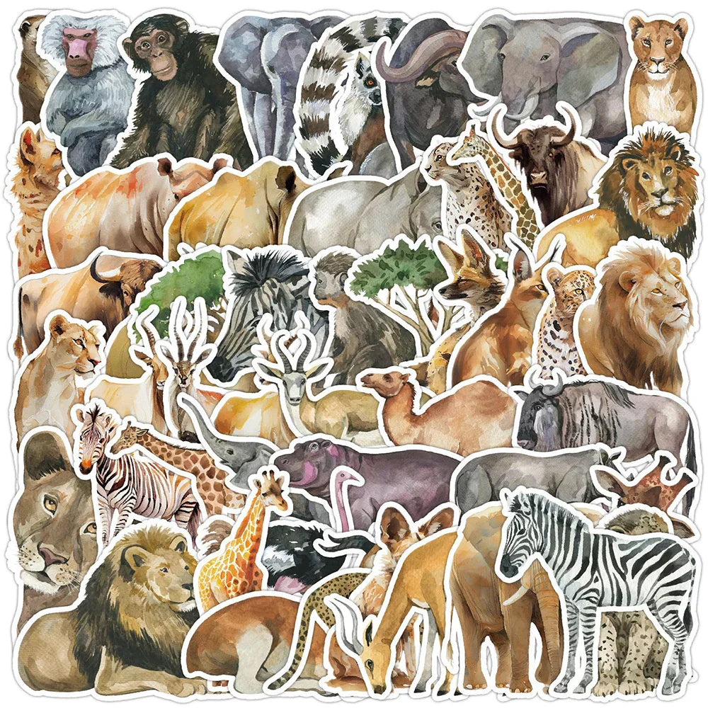 Funny Animal Cartoon Stickers - Waterproof for Skateboard, Laptop, Motorcycle, Phone, Car (10/30/50pcs) (ONLINE ORDER ONLY)