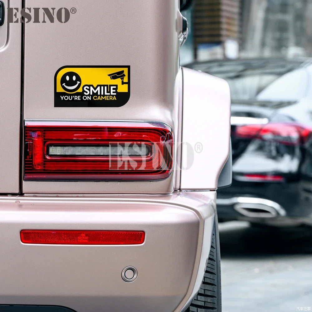 Creative Funny Smile You Are On Camera Decorative Sticker Cartoon PVC Decal Waterproof Car Body Pattern Vinyl (Online Order Only)